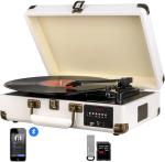 DIGITNOW Record Player with Bluetooth/FM Radio/USB - White