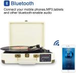 DIGITNOW Record Player with Bluetooth/FM Radio/USB - White