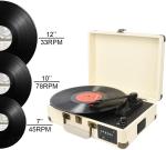 DIGITNOW Record Player with Bluetooth/FM Radio/USB - White