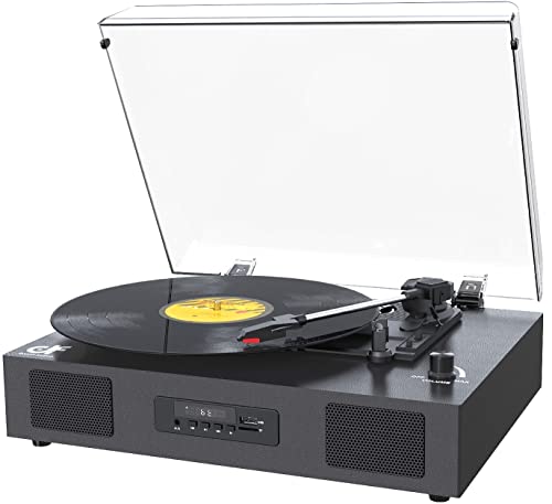 Bluetooth Record Player with Built-in Speakers & USB Recording