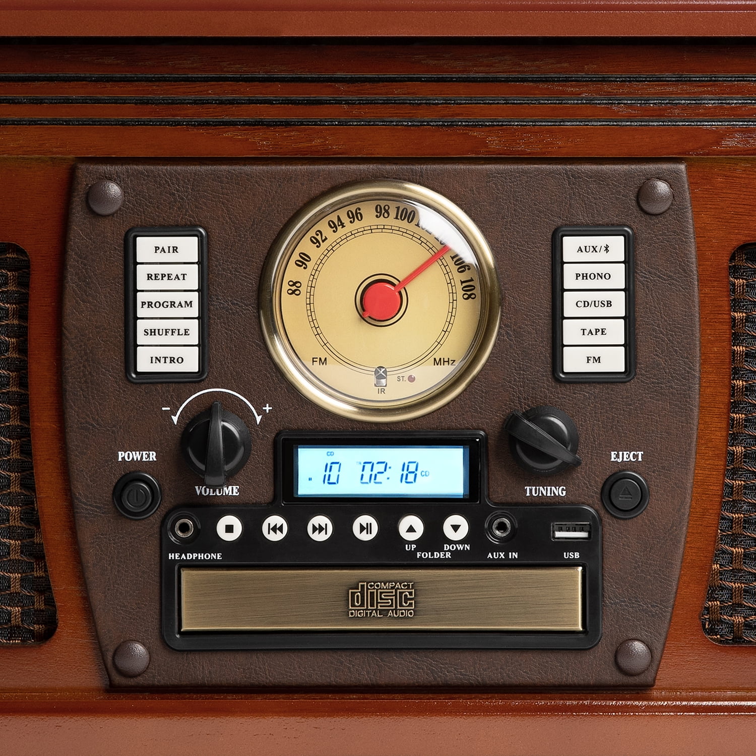 Victrola 8-in-1 Bluetooth Record Player - Mahogany