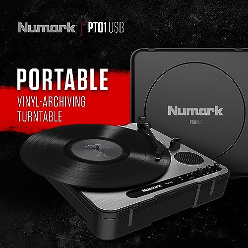 Numark PT01USB - Portable USB Turntable with Speaker
