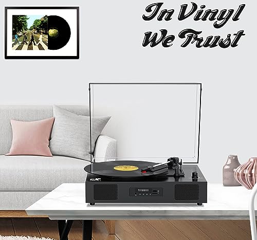 Bluetooth Record Player with Built-in Speakers & USB Recording