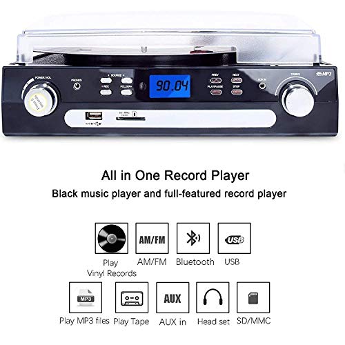 DIGITNOW Bluetooth Vinyl Record Player with Speakers