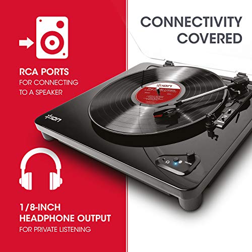 Black Bluetooth Vinyl Record Player with USB Output