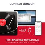 Black Bluetooth Vinyl Record Player with USB Output