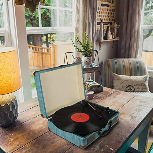 Portable Bluetooth Vinyl Record Player - Upgraded Sound
