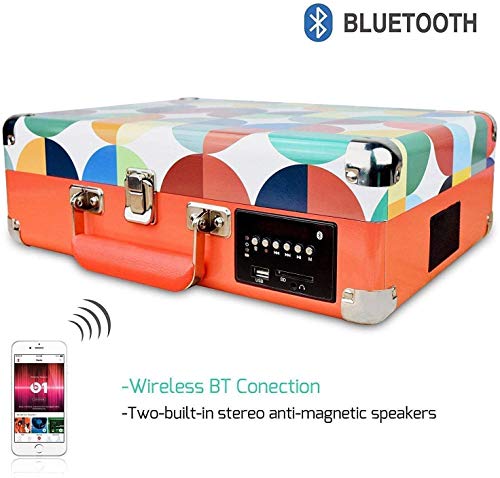 Retro Bluetooth Record Player with Speakers & USB