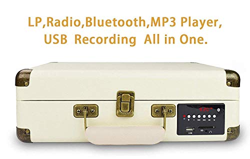 Bluetooth Record Player with Built-in Stereo Speakers