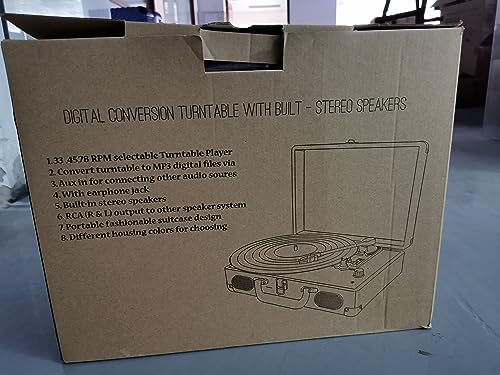 Retro Bluetooth Record Player with Speakers & USB