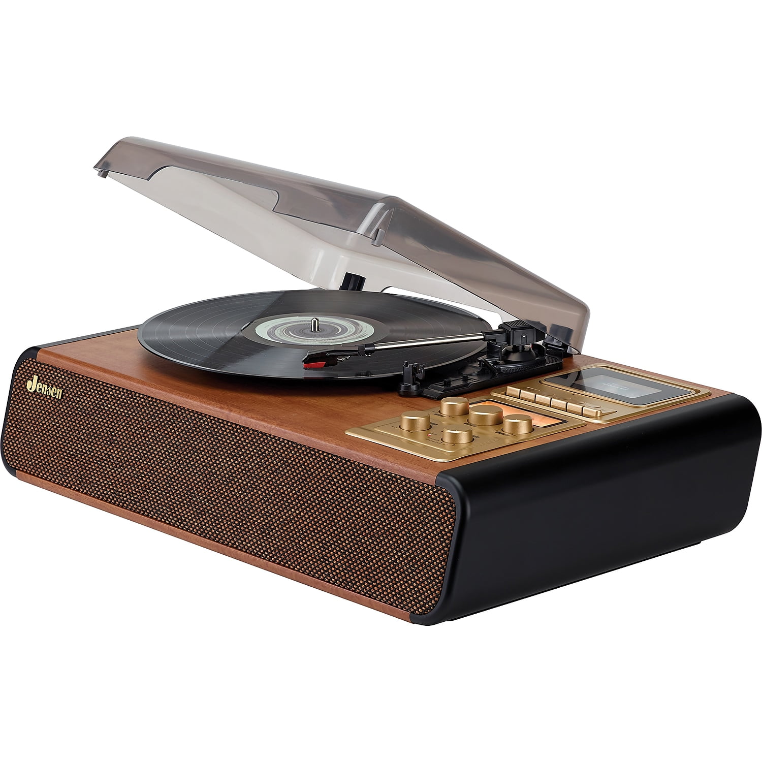 Jensen 3-Speed Turntable with Pitch Control & Cassette Player