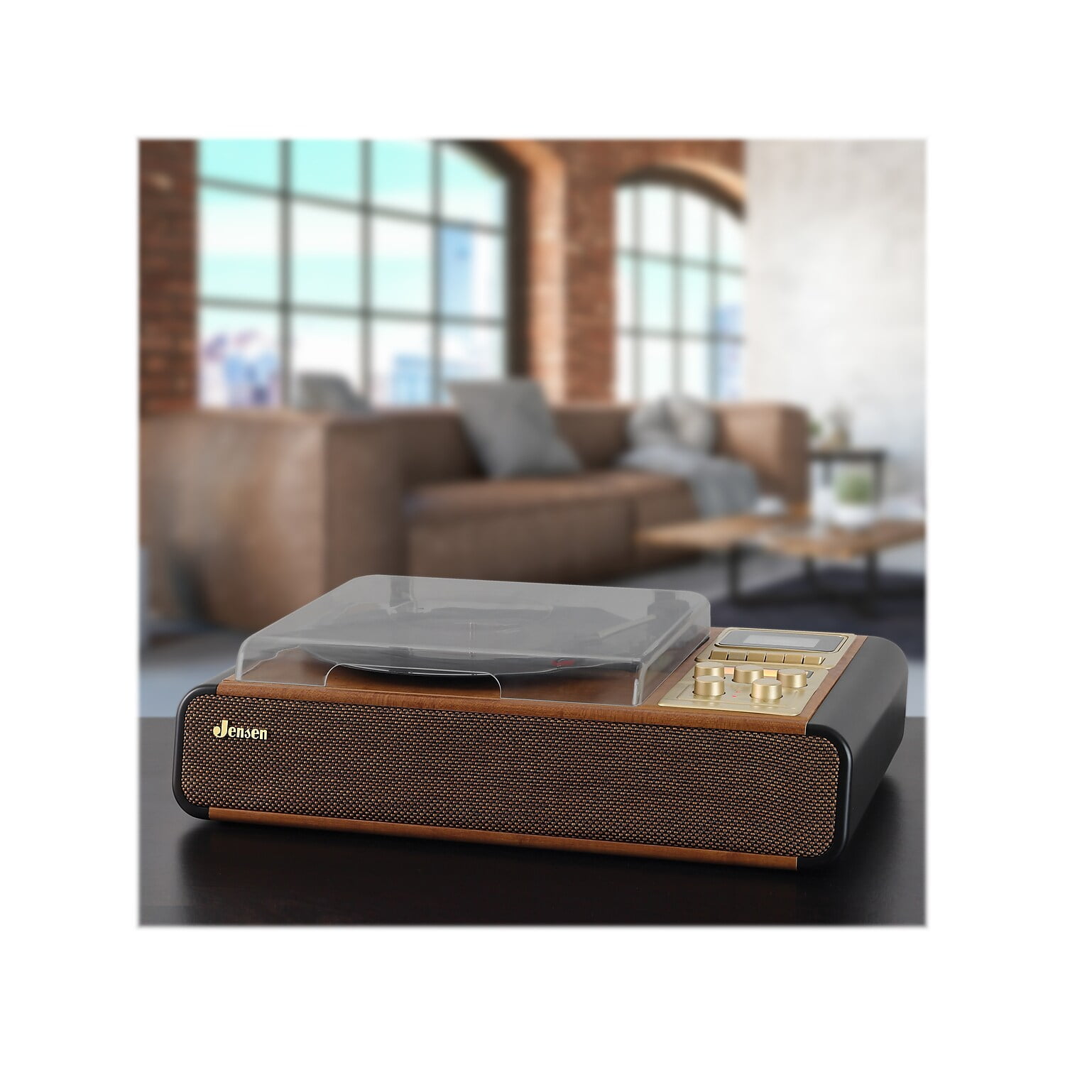 Jensen 3-Speed Turntable with Pitch Control & Cassette Player