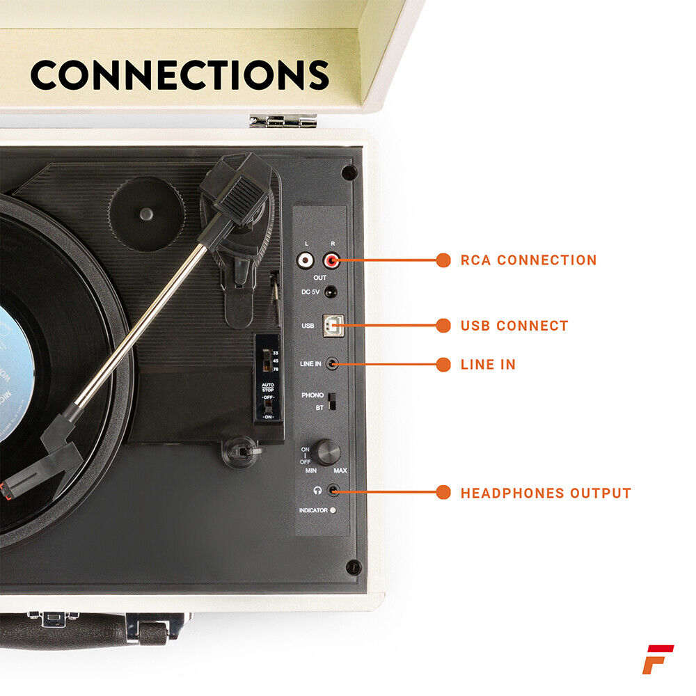 Fenton RP115D USB Vinyl Record Player with Speakers