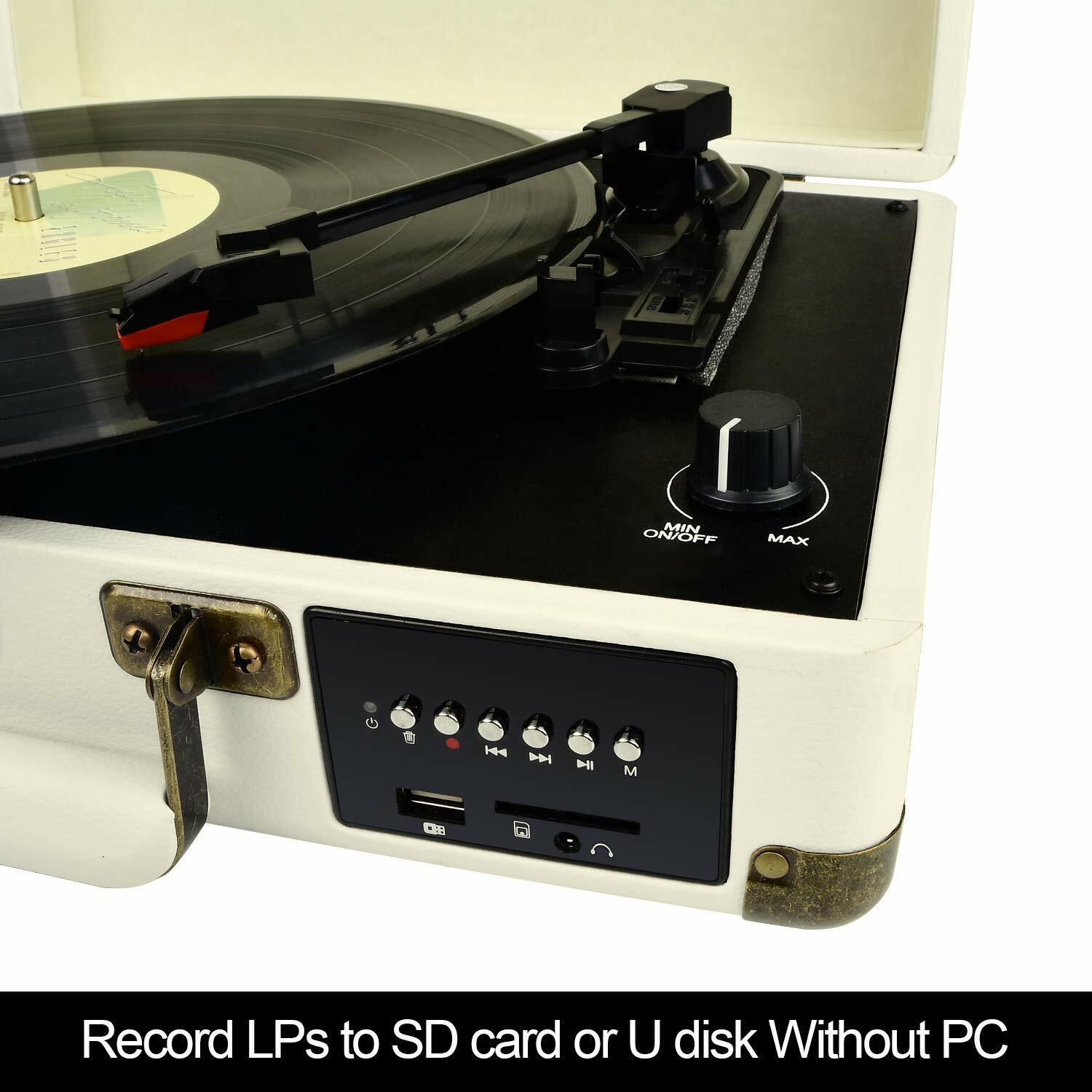 Multi-Function Suitcase Turntable with Bluetooth and FM