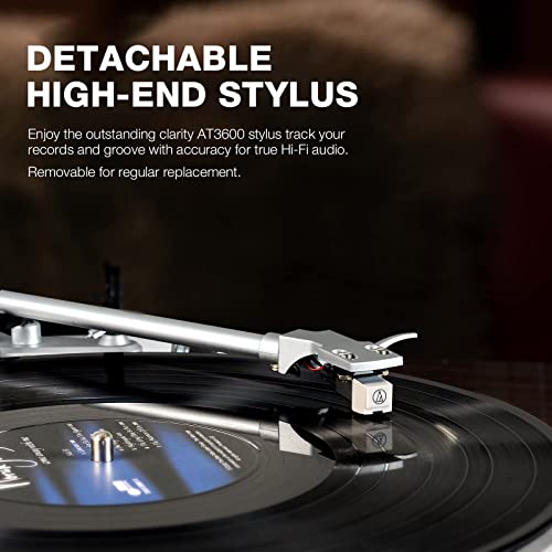 Wireless Belt-Drive Record Player with USB Recording