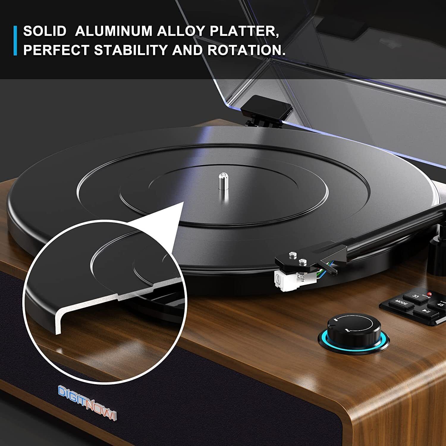 Stereo Turntable with RCA Output & Speakers