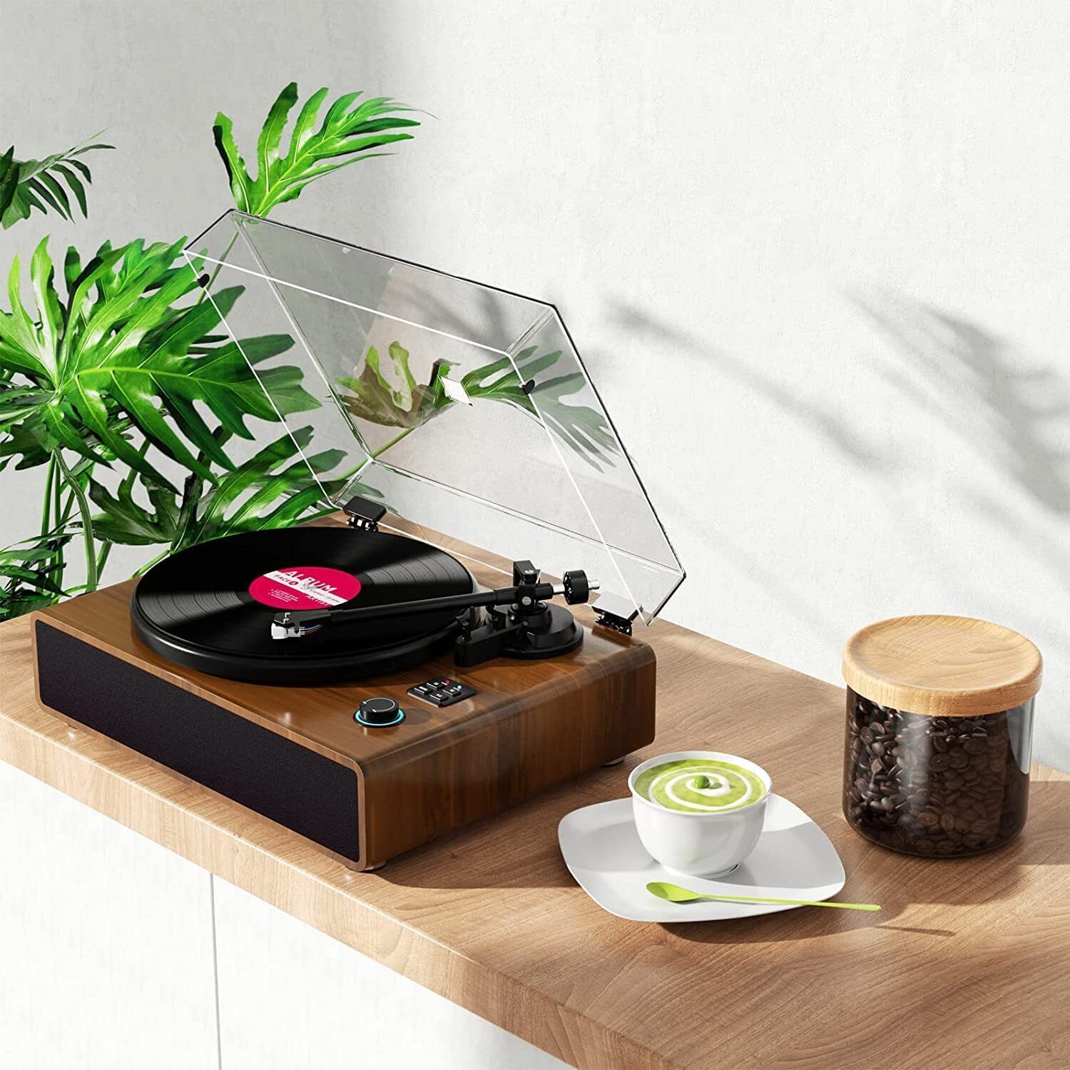 Stereo Turntable with RCA Output & Speakers