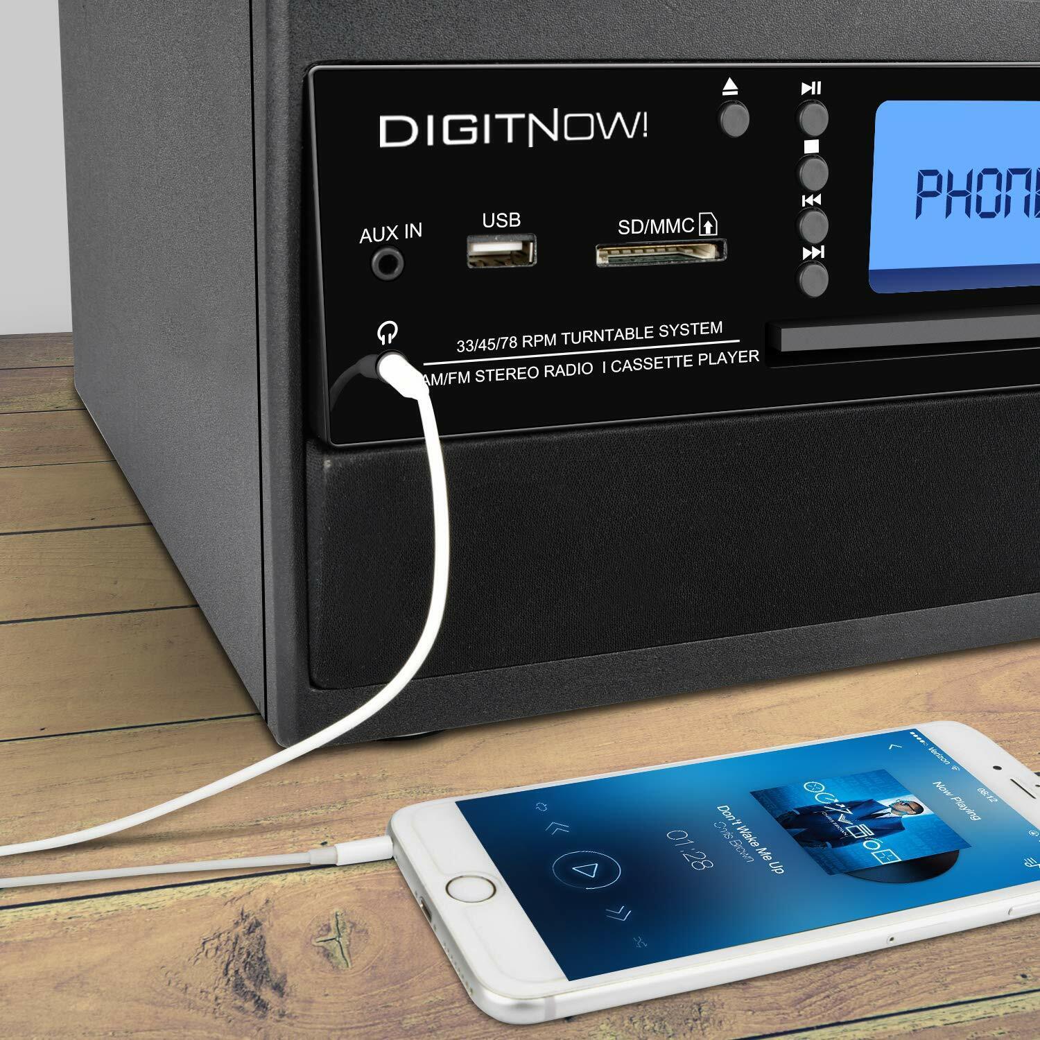Bluetooth Turntable with Stereo Speaker & MP3 Converter