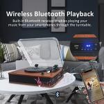 Bluetooth Vintage Turntable with Speakers & Radio