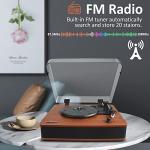Bluetooth Vintage Turntable with Speakers & Radio