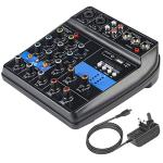 4-Channel Mini Audio Mixer with Bluetooth & USB