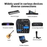 4-Channel Mini Audio Mixer with Bluetooth & USB