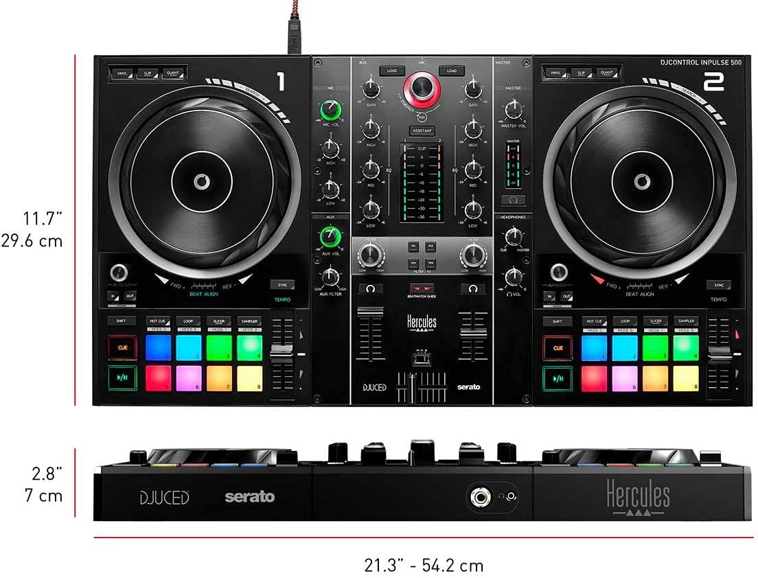 Hercules DJControl Inpulse 500: 2-deck USB DJ controller