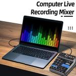 4-Channel Mini Audio Mixer with Bluetooth & USB