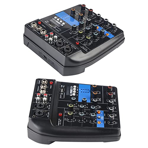4-Channel Mini Audio Mixer with Bluetooth & USB
