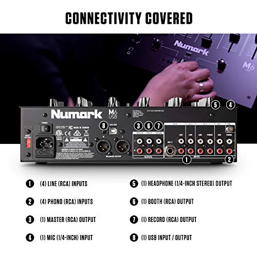Numark M6 USB - 4-Ch DJ Mixer with Audio Interface