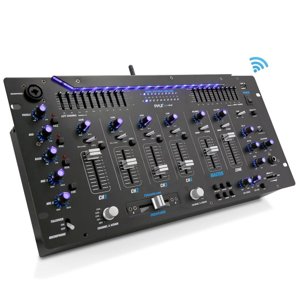 PYLE Bluetooth DJ Mixer - 6 Channels