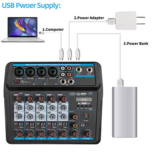 Depusheng U6 Audio Mixer with USB Soundcard