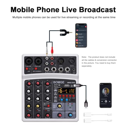 4-Channel DJ Mixer with Echo and Bluetooth