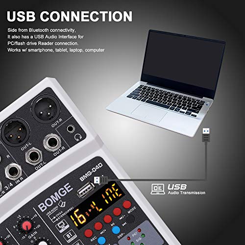 4-Channel DJ Mixer with Echo and Bluetooth