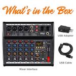 6-Channel Bluetooth DJ Mixer with DSP Effects & USB Input