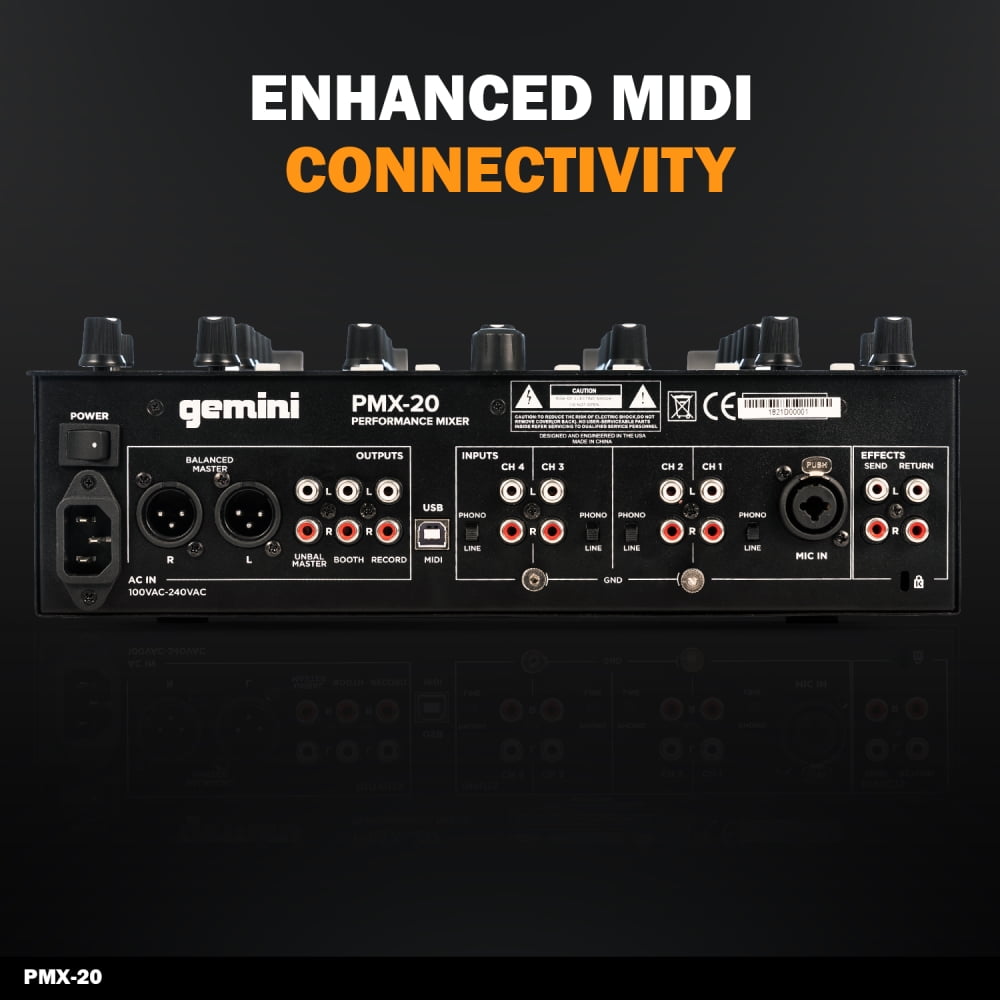 Gemini PMX-20 4-Channel MIDI Controller Mixer