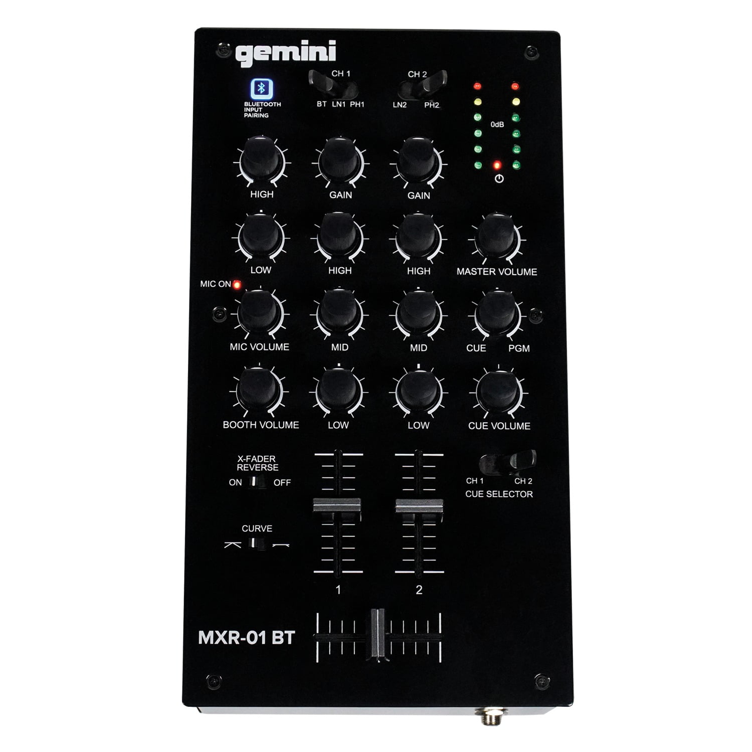 Gemini 2-Channel DJ Mixer with Bluetooth Connectivity