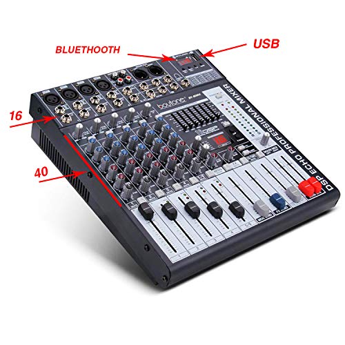 6-Ch Bluetooth Audio Mixer w/ USB & DSP Effects