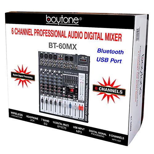 6-Ch Bluetooth Audio Mixer w/ USB & DSP Effects