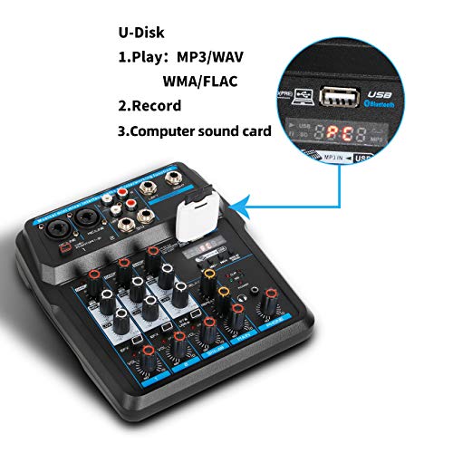 Depusheng U4 4-Channel USB Audio Mixer