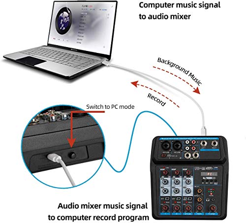 Depusheng U4 4-Channel USB Audio Mixer