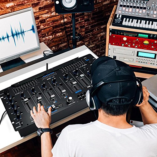 Pyle 6-Channel Bluetooth DJ Mixer with LED Lights