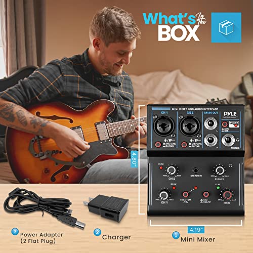 Pyle Wireless DJ Audio Mixer with Bluetooth Control