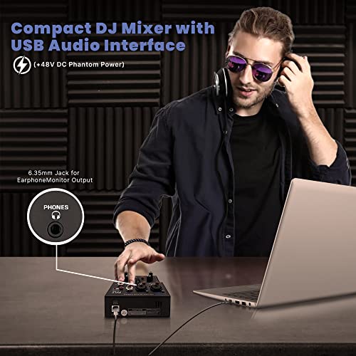 Pyle Wireless DJ Audio Mixer with Bluetooth Control