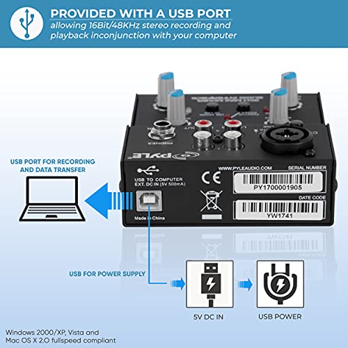 Pyle DJ Sound Controller with USB Soundcard