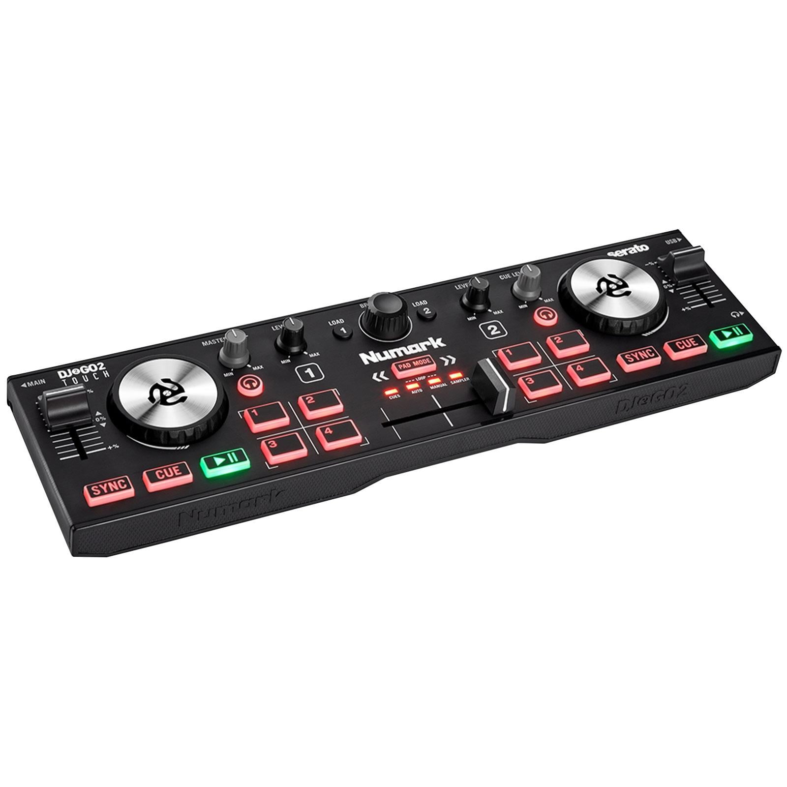 DJ2GO2 Touch Pocket 2-Channel DJ Controller w Case & Headphones