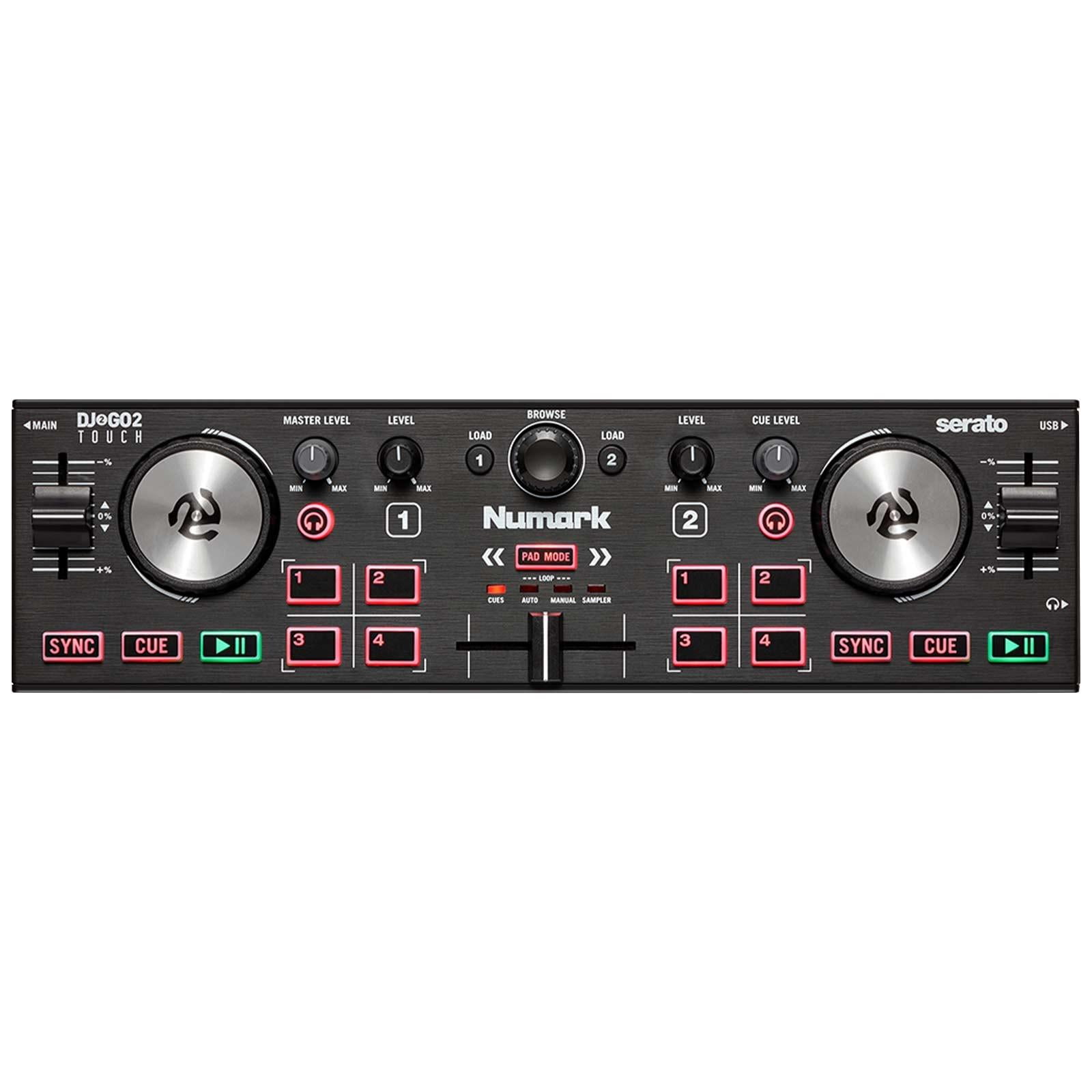 DJ2GO2 Touch Pocket 2-Channel DJ Controller w Case & Headphones