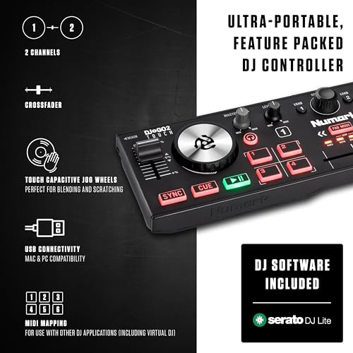 Numark DJ2GO2 Touch Controller with Touch Jog Wheels