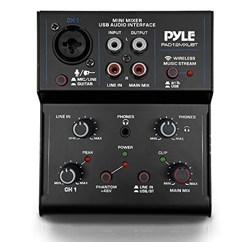Wireless 2-Channel DJ Audio Mixer with Bluetooth