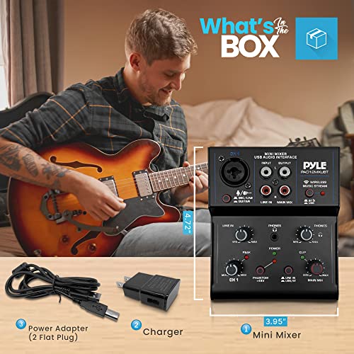 Wireless 2-Channel DJ Audio Mixer with Bluetooth